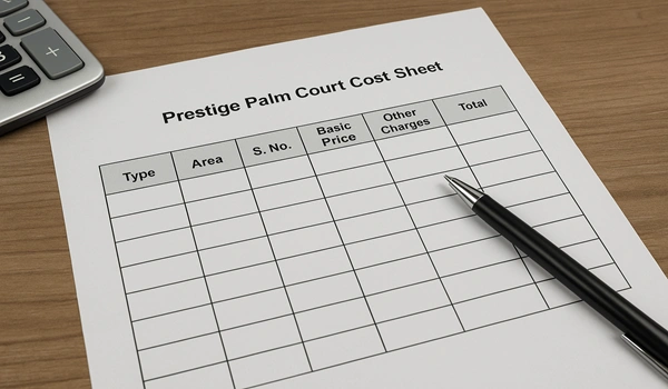 Prestige Palm Court Cost Sheet