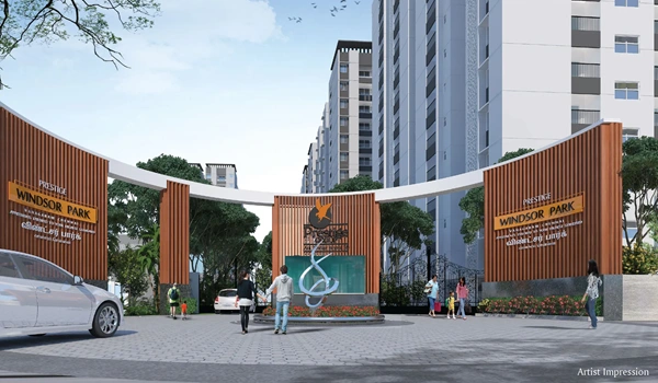 Prestige Palm Court is 7 km away from Prestige Windsor Park